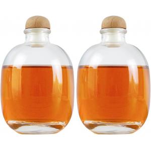 China Wine Beverage Oil Vinegar Kombucha Soda Water Whiskey Vodka 500ml Glass Bottle with Cork Stopper Cap supplier