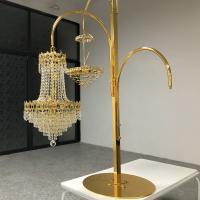 China ZT-560 Saixin new wedding design table centerpieces 4 hooks gold metal support for hanging crystal chandelier on sale