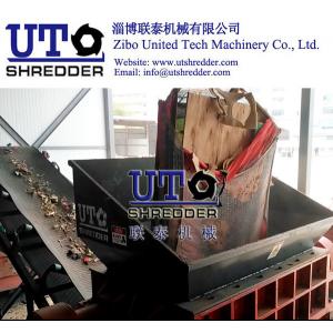 China automatic furniture shredder/ waste bed board shredder, double shaft shredder, wood crusher, solid waste recycling supplier