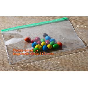 China A4 clear plastic portable zipper lock file folder bag with small button snap wallet pocket supplier