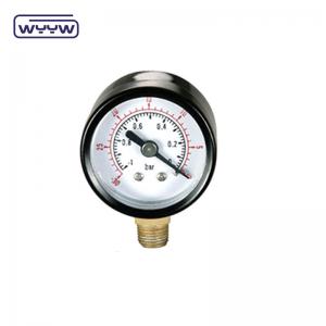 -0.1-0mpa 40mm Pump Pressure Gauge Brass Connection Bottom Black Iron Case