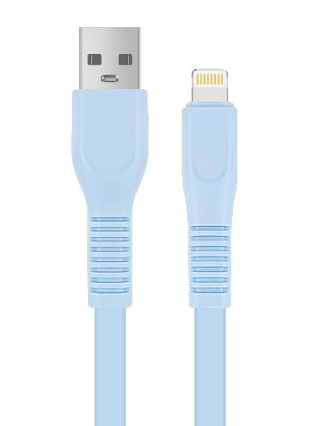 High - Quality Light Blue Lightning Cable with Reinforced Connector, USB - A Interface for iPhone/iPad