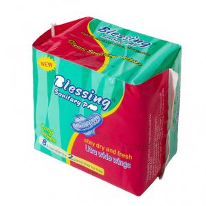 China Mint Flavor Disposable Sanitary Napkin Women Super Absorbent Period Pads ISO9001 supplier