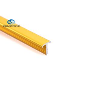 Anodized  Extruded Aluminum T Channel 0.7-1.2mm Thickness ODM Available gold color with curve