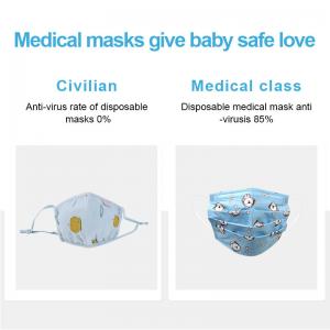 Anti Dust Kids Medical Face Mask  Cute Cartoon Printing Customized Design