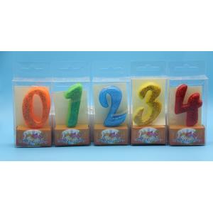 China Birthday Candles 0-9 Number Candle with colorful Powder and 5 colors changing supplier