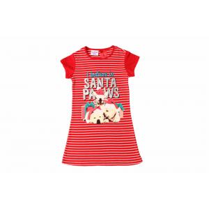 Printed Red White Striped Tee Girls Longline T Shirt 65% Polyester 35% Cotton