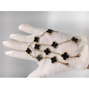 Women'S Vintage Alhambra 18K Gold Jewelry Handmade With Onyx No Diamond