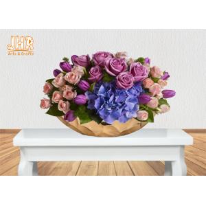 China Gold Leafed Fiberglass Flower Serving Bowl Decorative Table Vases Boat Shape supplier