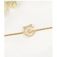 China Kitten Nameplate 0.11ct 18K Gold Diamond Bracelets Unique Engagement Gold Bullion on sale