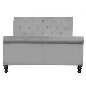 Upholstered chesterfield bed frame king size Sleigh With Buttons