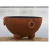 China Outdoor Ancient Design Rusted Steel Fire Pit , Copper Fire Pit Bowl For Yard wholesale