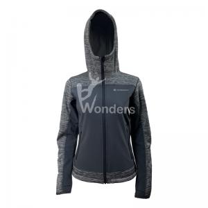 Ladie's Fashion Hoodid Windproof Softshell Jackets Waterproof