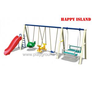 Wave Plastic Slide Children Swing Sets , Outdoor Swing Sets For  Park RHA-15803