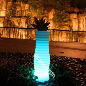 Remote Control LED Flower Pot , Decorative Illuminated Plant Pots For Home