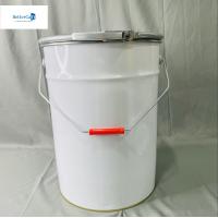 China 5 Gallon Tin Bucket With Lock Ring White Coated Printing CMYK 20 Liter OEM Package on sale