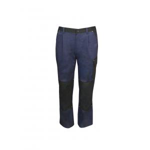 340 GSM 100% Cotton Black Contrast Navy Work Pants With Bellow Pockets Zipper Velcros