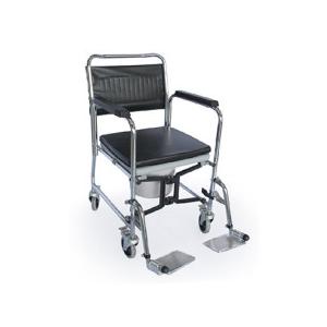 Bedside Folding Toilet Commode Wheelchair , PVC Wheelchair For Shower And Toilet