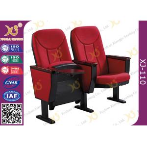 China Solid Wood Armrest Gravity Seat Rebound Conference Hall Chairs With Iron Base supplier