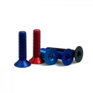 Custom Colorfully Anodized Aluminum DIN 7991 Hex Countersunk Head Machine Screw For RC Toys