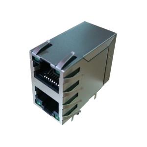 China Ethernet de ARJM21A1-805-BA-CW2 2X1 apiló Rj45 Jack con 2.5G la base - T magnético wholesale