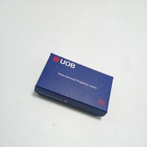 China Small Size Lid And Base Bax Blue Usb Packaging Box With Black EVA Insert supplier