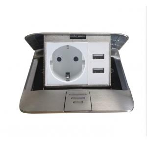 250V Pop Up Floor Outlet Box GCC Pass Plug Socket With USB Charger