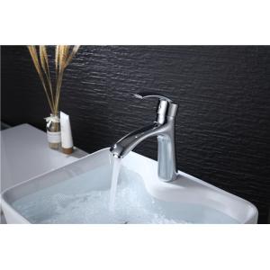 China Custom Logo Deck Mounted Bathroom Vanity Faucets , Modern Bathroom Sink Faucets supplier