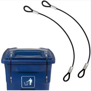 Vinyl Coated Stainless Steel Wire Rope Trash Can Lid Lock Metal Universal Lid Lock For Outdoor Garbage Cans