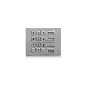 China Water Proof And Vandal Proof Metal Industrial Keypad 16 Keys Compact Format ATM Keypad supplier