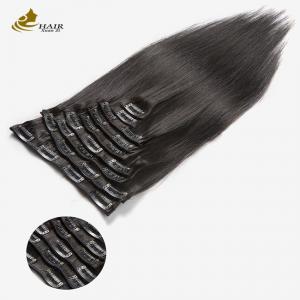 China Remy 24 Inch Clip In Hair Extensions 100% Virgin In Bulk OEM supplier