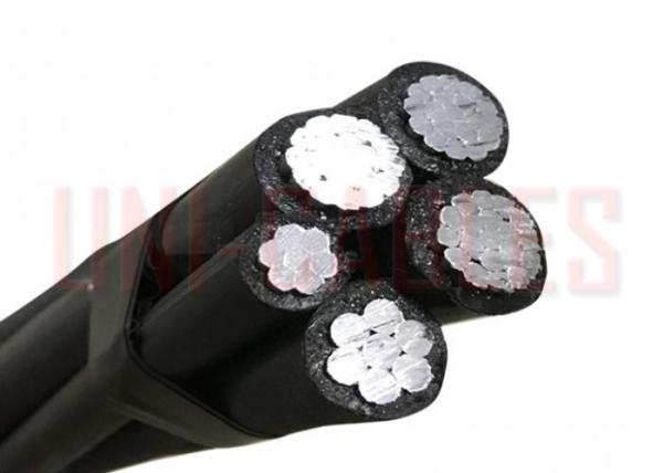 Aluminum NF C 33 209 Aerial Bundled Cable 600V Overhead Lines With Supporting Neutral Al / R