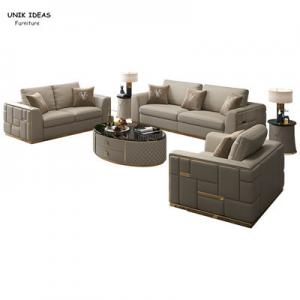 China Modular Couch For Small Spaces 6 Seater Genuine Leather Sectional Sofa 3 Piece supplier