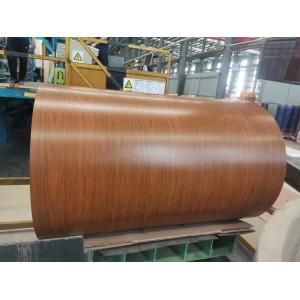 China 1000mm Width Wooden Design Pattern Coating Color Coated Aluminium Coil for Roller Shutter Doors and Windows supplier