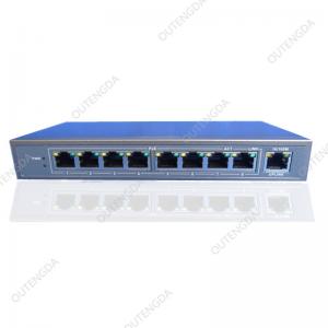 China 8 port POE switch 24V with 1 uplink port, mini network hub ethernet switch for ip camera supplier