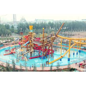 China Big Interactive Fiberglass Water Play House With Water Slide / Aqua Park Equipment supplier