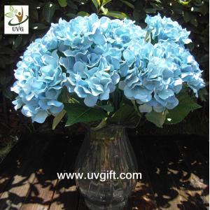 UVG Blue 7 heads artificial cheap hydrangea fabric flowers wedding decoration centerpieces