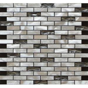 300x300mm linear glass tile,aluminum strip mosaic wall tile,grey color