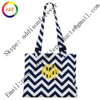 Popular chevron design large tote bags 30x45cm for eco-friendly shopping