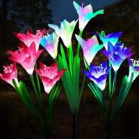 IP65 Waterproof Lily Flower Solar Light 4 Pack For Garden Decoration
