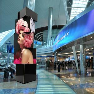 Circle rotating triangle cylinder led screen airport billboard price
