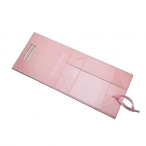 China Magnetic Closure Flap Foldable Gift Boxes Pink Plain Printed With Hinged Lid supplier