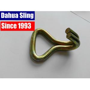 China 2 inch 5 ton Cargo Lashing Ratchet Strap Hooks , doule J hook tie down wire supplier