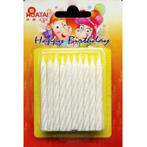 Paraffin Wax White 20pcs Glitter Birthday Candles for Christmas Gift