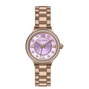 Stainless Steel Ladies Fashion Watch with Diamonds on bezel , OEM Jewelry Wrist Watch for Women Girls