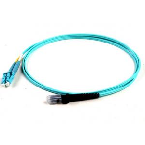 China Aqua Blue Fiber Optic Patch Cord MTRJ To LC/UPC OM3 50/125 Duplex 2.0mm 5Mtrs OFNR supplier