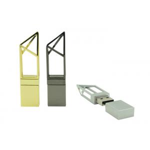 China Gold / Grey Metal Usb Flash Drive Tower Shape With 16g Storage Capacity supplier