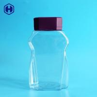 China Round Clear PET Plastic Food Storage Jars Aluminium Foil Sealing on sale