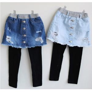 Slim Fit Stretch Denim Skirt Pants Girls Fashion Kids Jeans Jrt11