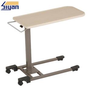 Movable Square Table Top Wood Color With Steel Powder Coated Frame